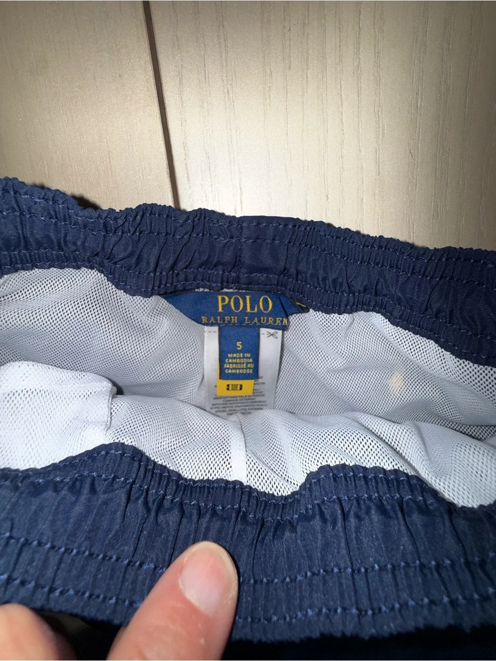 Polo Ralph Lauren Boys Swim Shorts Blue Multicolor Navy All Over Logo Print 5